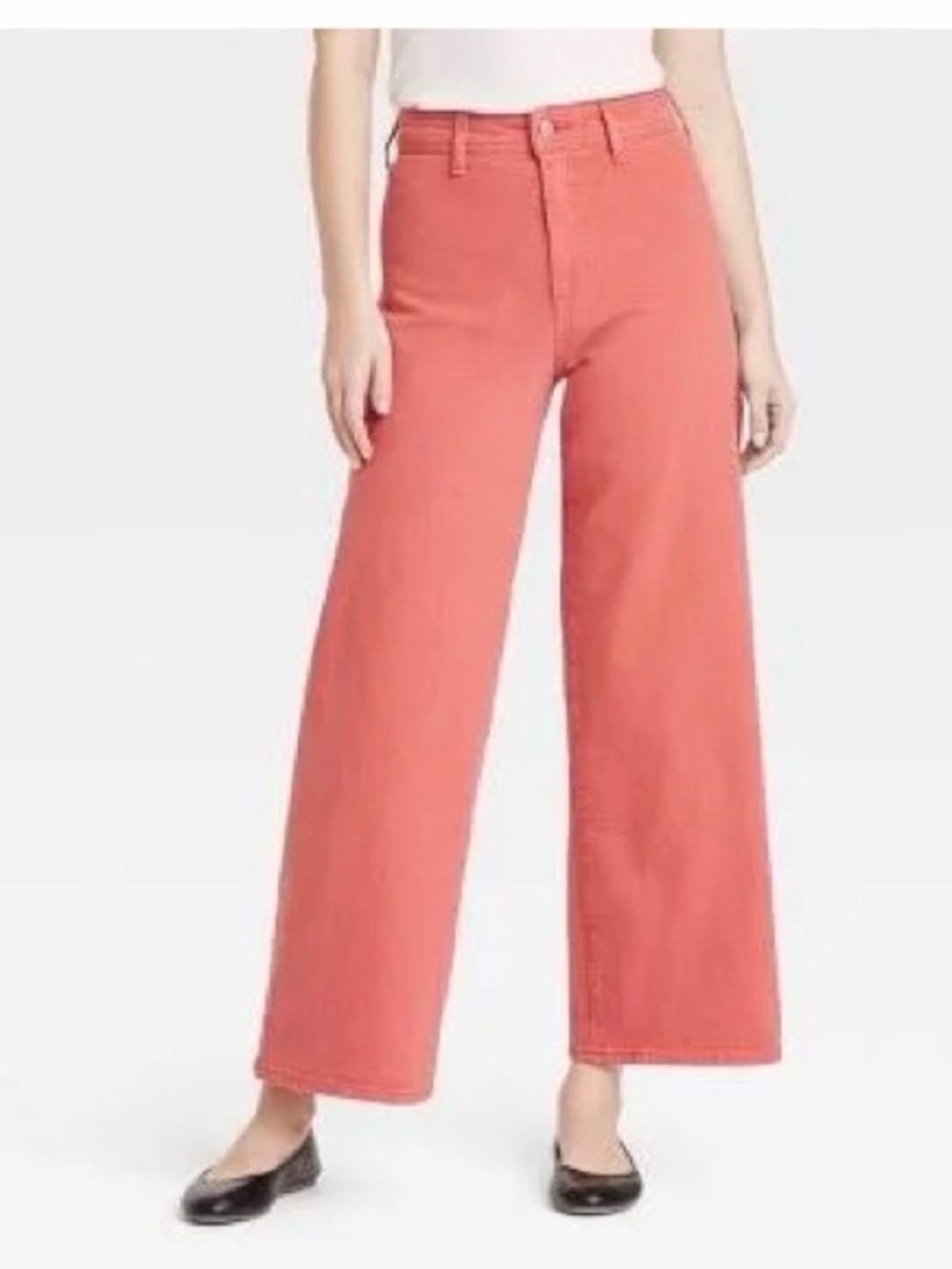 Universal Thread Wide Leg High-Rise Jeans in Coral